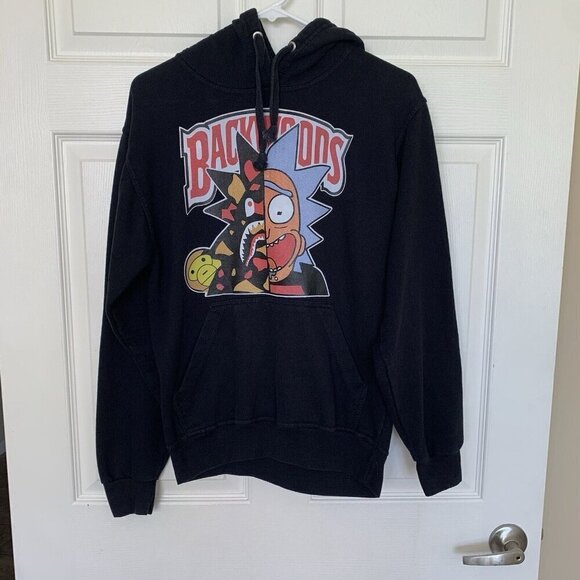 Backwoods Pull Over Hoodie Rick And Morty Shark Face Graphic Men’s Small - Picture 2 of 9